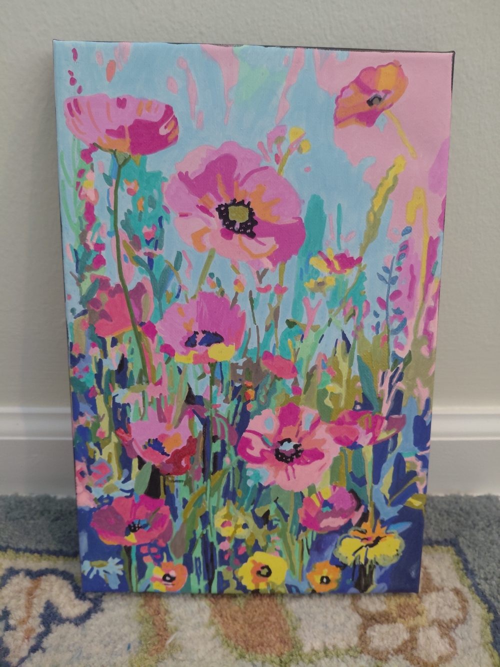 Vibrant Pink Floral Canvas Wall Art - Brand Paint By Numbers